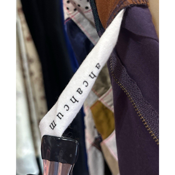 Ahcahcum Japanese Designer Quilted Shift Dress Purple Green Mod Twee XS/S - Picture 8 of 8